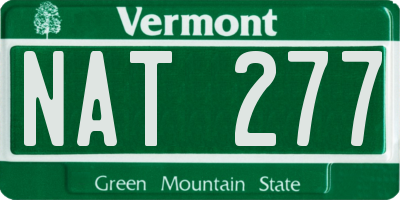 VT license plate NAT277