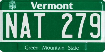 VT license plate NAT279