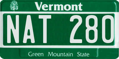 VT license plate NAT280