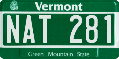 VT license plate NAT281