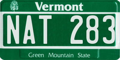 VT license plate NAT283