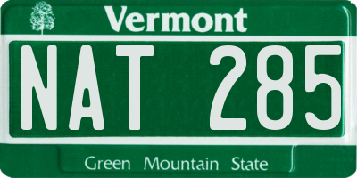VT license plate NAT285