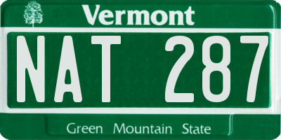 VT license plate NAT287