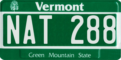 VT license plate NAT288
