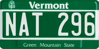 VT license plate NAT296