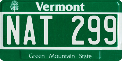 VT license plate NAT299