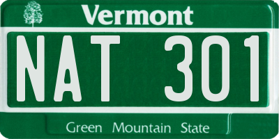 VT license plate NAT301