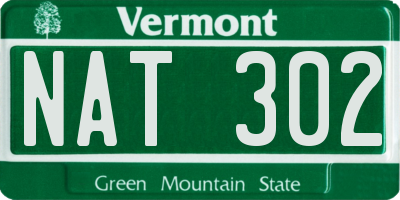 VT license plate NAT302