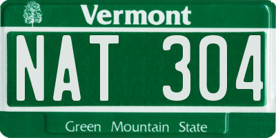 VT license plate NAT304