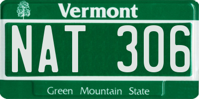 VT license plate NAT306