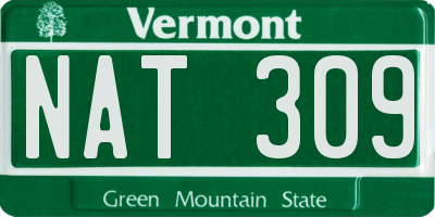 VT license plate NAT309