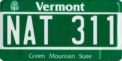 VT license plate NAT311