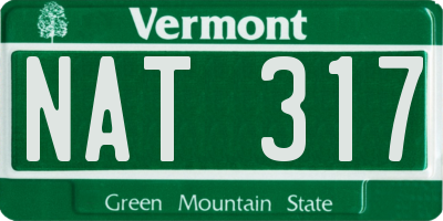 VT license plate NAT317