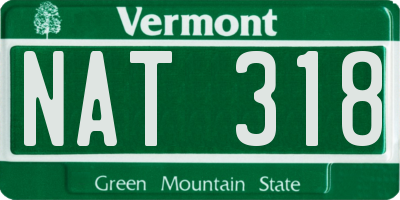 VT license plate NAT318