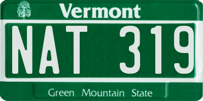 VT license plate NAT319