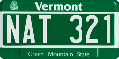 VT license plate NAT321