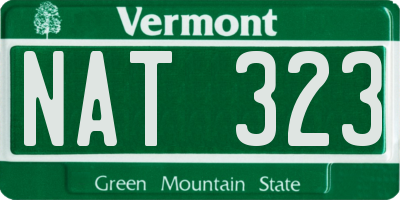 VT license plate NAT323
