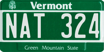 VT license plate NAT324