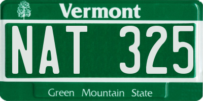VT license plate NAT325