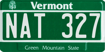 VT license plate NAT327