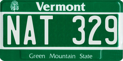 VT license plate NAT329