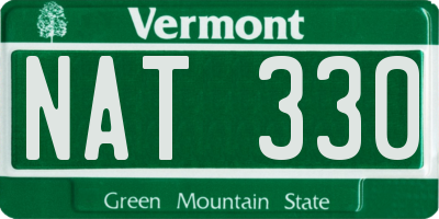 VT license plate NAT330