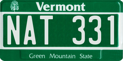 VT license plate NAT331