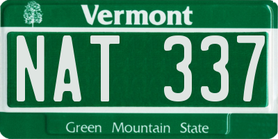 VT license plate NAT337