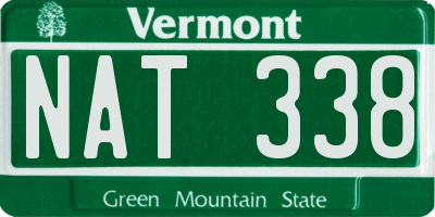 VT license plate NAT338
