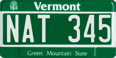 VT license plate NAT345