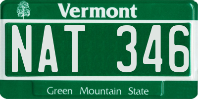 VT license plate NAT346
