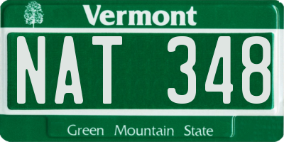 VT license plate NAT348