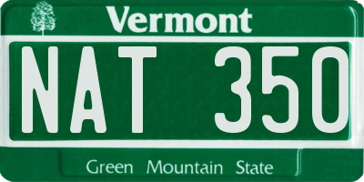 VT license plate NAT350