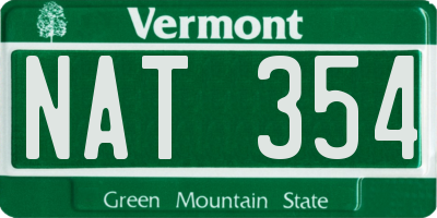 VT license plate NAT354