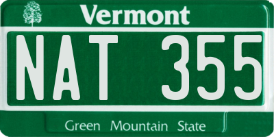 VT license plate NAT355