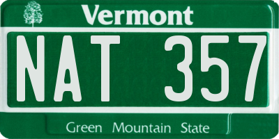 VT license plate NAT357