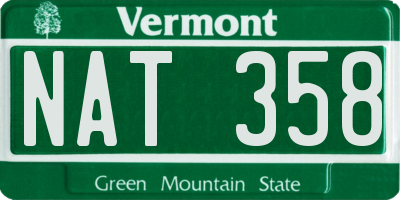 VT license plate NAT358