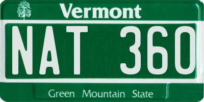VT license plate NAT360