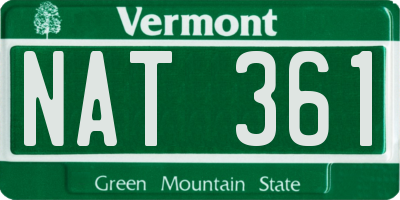 VT license plate NAT361