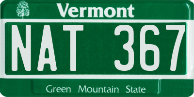 VT license plate NAT367