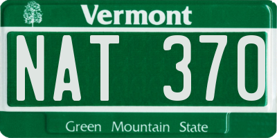 VT license plate NAT370
