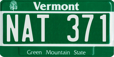 VT license plate NAT371