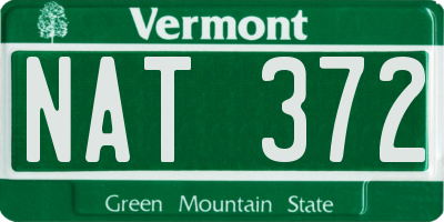 VT license plate NAT372