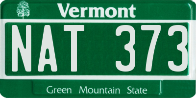 VT license plate NAT373