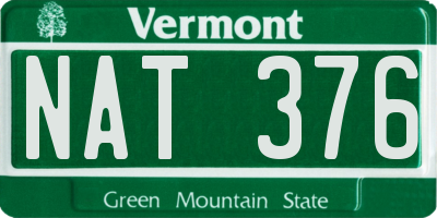 VT license plate NAT376