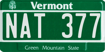 VT license plate NAT377