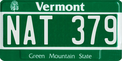 VT license plate NAT379