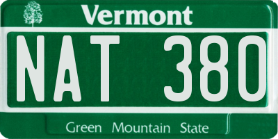 VT license plate NAT380