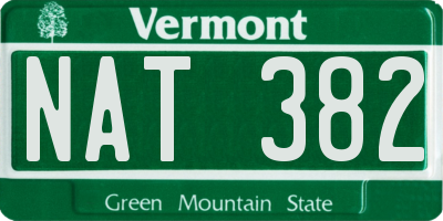 VT license plate NAT382