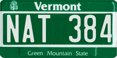 VT license plate NAT384